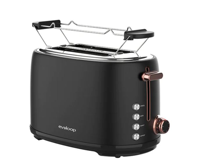 Time-Saving Breakfast: Retro Black 2-Slice Toaster