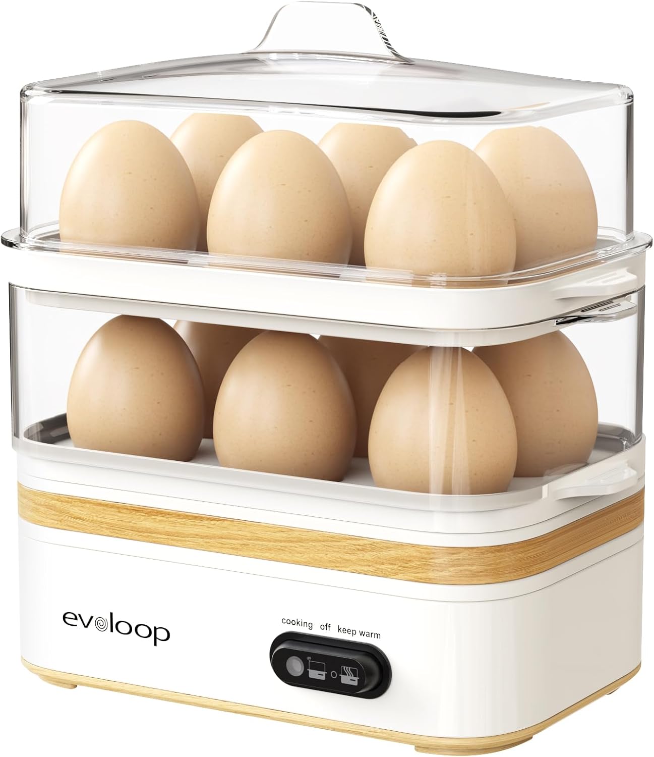 Evoloop Rapid Egg Cooker Electric 12 Eggs Capacity