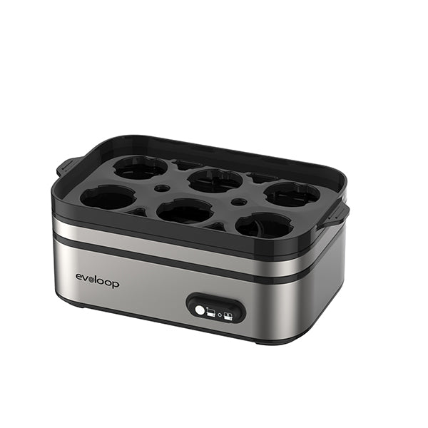 Evoloop Rapid Egg Cooker Electric 6 Eggs Capacity, Soft, Medium, Hard Boiled, Poacher, Omelet Maker Egg Poacher With Auto Shut-Off, BPA Free, KY-305