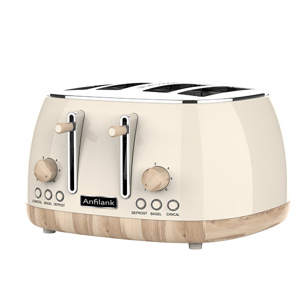 Anfilank Toaster 4 Slice,Retro Stainless Steel Toaster with Extra Wide Slots, KY-820