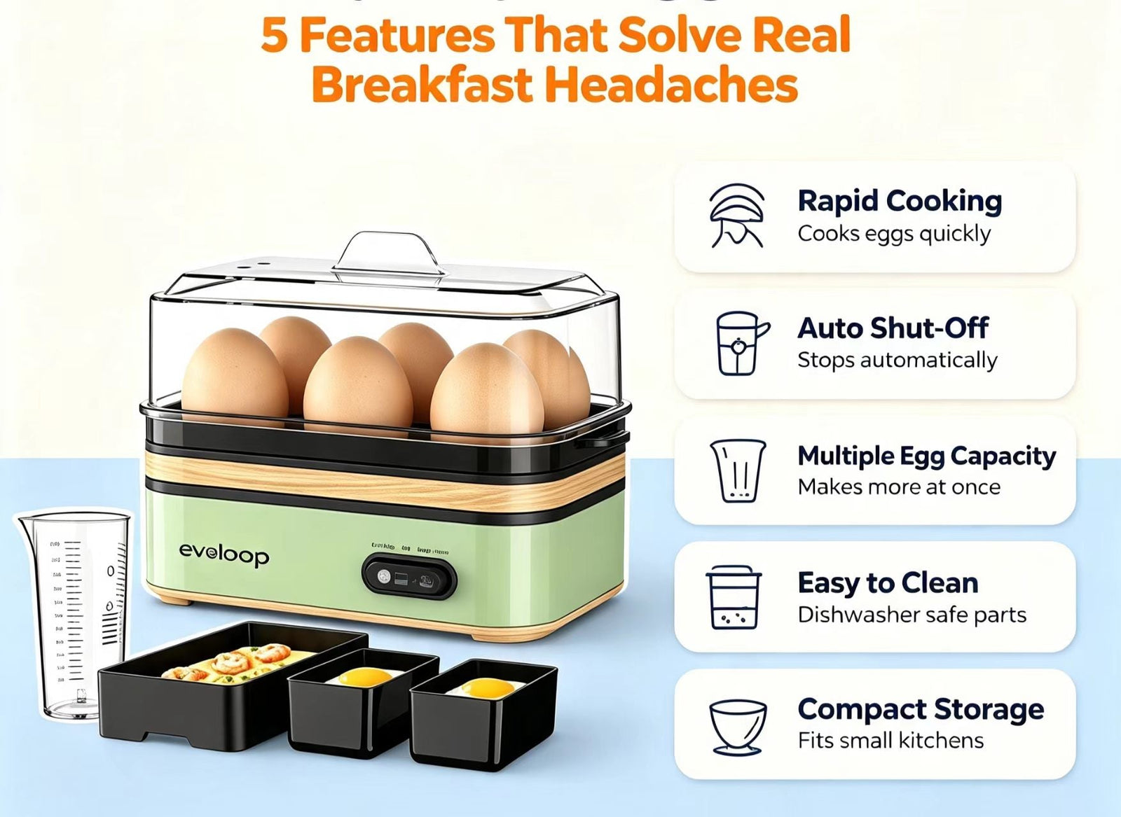 Evoloop Rapid Egg Cooker: 5 Features That Solve Real Breakfast Headaches