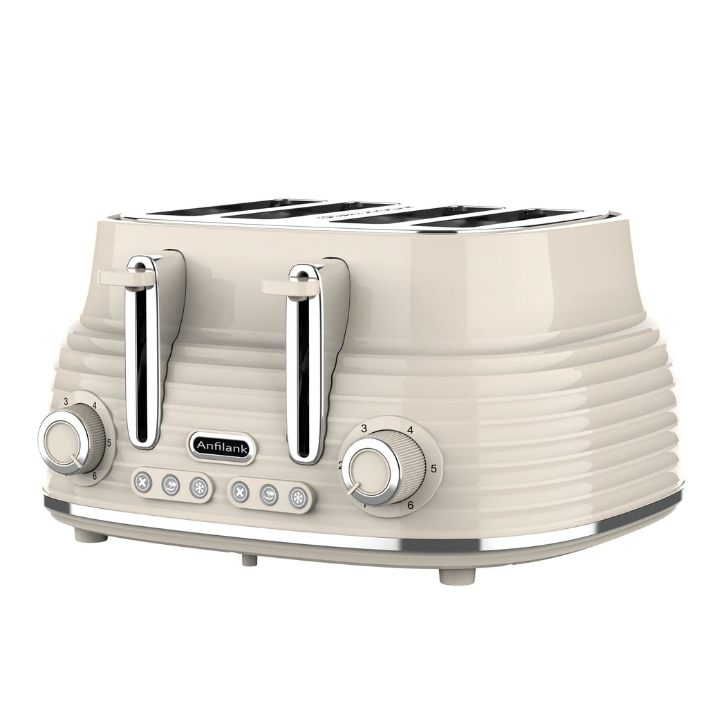 Enjoy Retro Toasting with a 4-Slice Toaster & Extra-Wide Slots!