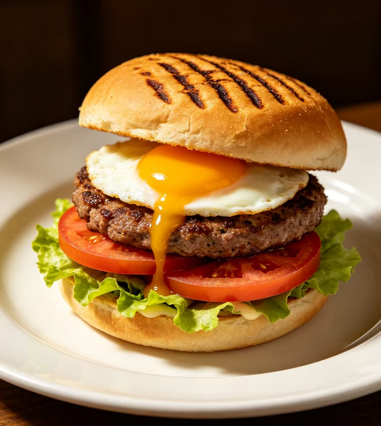 Beef Burger with Poached Egg