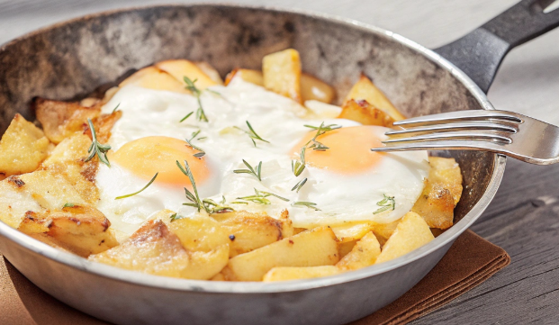 Cheesy Potato Egg Skillet