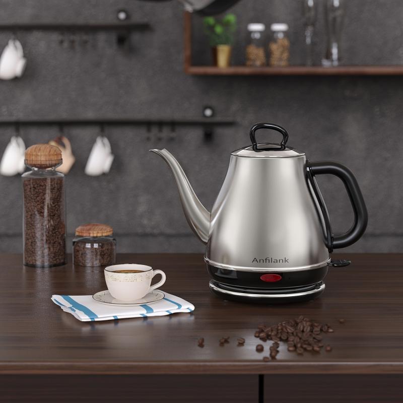 Sleek and Efficient: The 1L Stainless Steel Gooseneck Electric Kettle