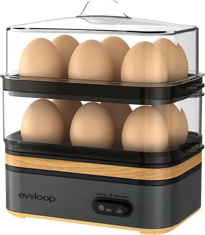 Evoloop Rapid Egg Cooker Electric 12 Eggs Capacity