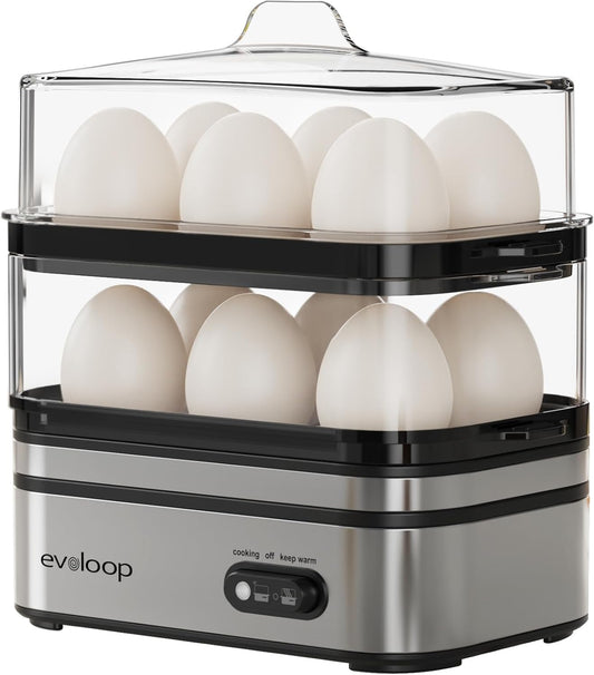 Evoloop Rapid Egg Cooker Electric 12 Eggs Capacity