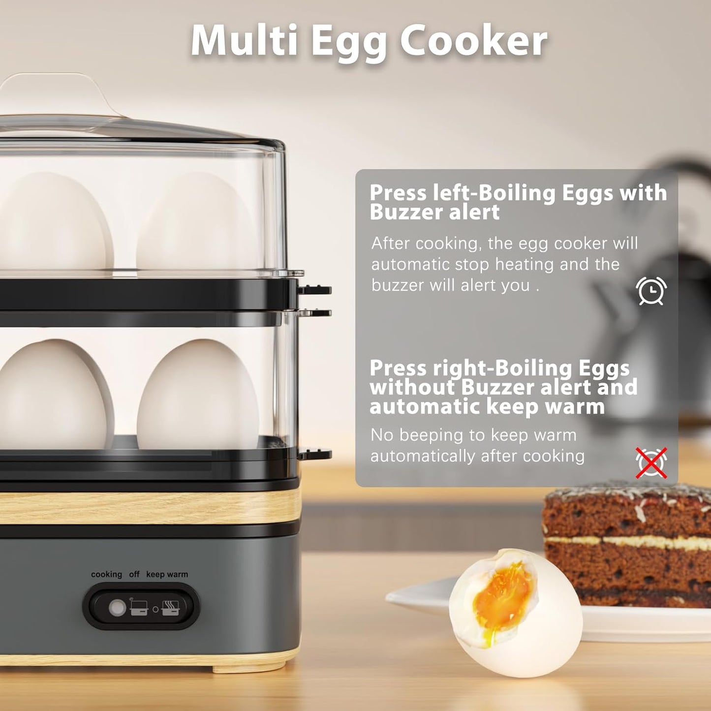 Evoloop Rapid Egg Cooker Electric 12 Eggs Capacity Detail