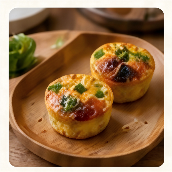 Homemade egg muffins with vegetables and cheese