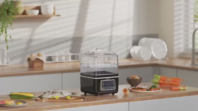 2 Tiers Electric Food Steamer for Cooking, Digital Multi Vegetable Steamer, BPA-Free, Stackable Baskets, Auto Shut-Off, Ideal for Veggies/ Seafood/ Rice