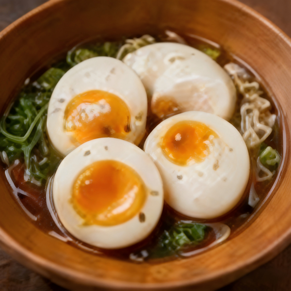 Soft boiled ramen egg with creamy yolk