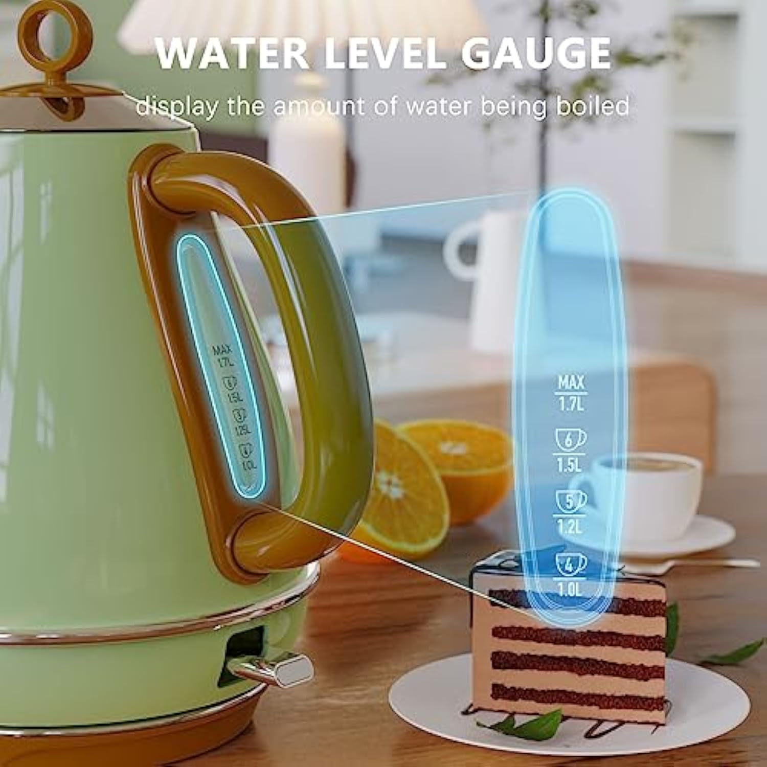 Evoloop 1.7L Fast Boiling Electric Kettles, Hot Water Tea Kettle, Hot Water Boiler Heater, Stainless Steel Teapot