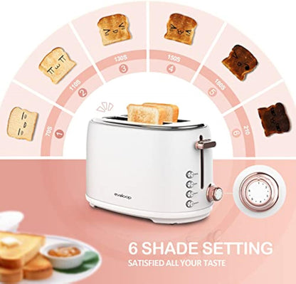 Evoloop Toaster 4 Slice, Stainless Steel Bread Toasters, 6 Bread Shade Settings, KY-832