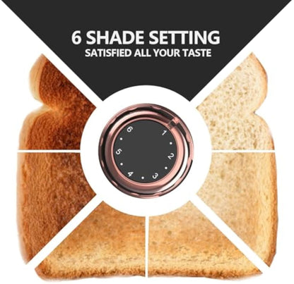 Evoloop Toaster 2 Slice, Stainless Steel Bread Toasters, 6 Bread Shade Settings, Reheat, Bagel, Defrost, Cancel Function, KY-856