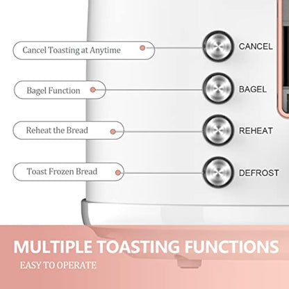 Evoloop Toaster 4 Slice, Stainless Steel Bread Toasters, 6 Bread Shade Settings, KY-832