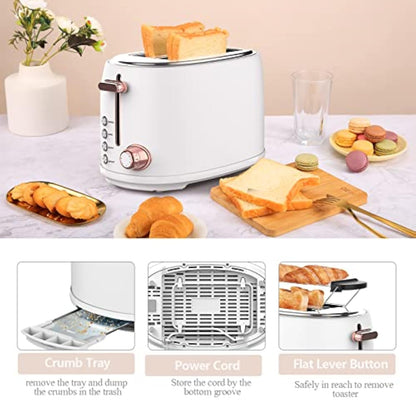 Evoloop Toaster 4 Slice, Stainless Steel Bread Toasters, 6 Bread Shade Settings, KY-832