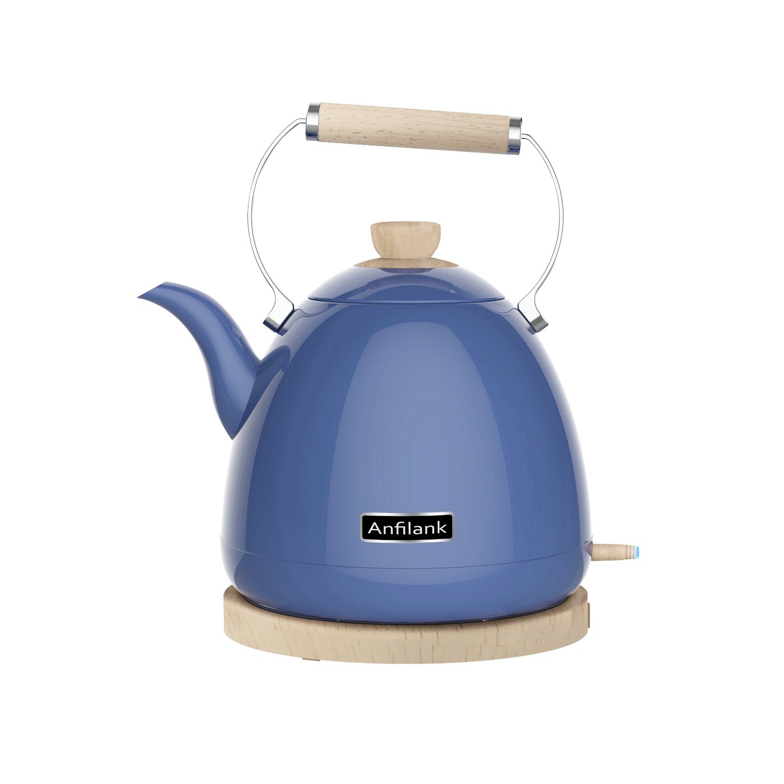 Blue Stainless Steel Cordless Electric Kettle