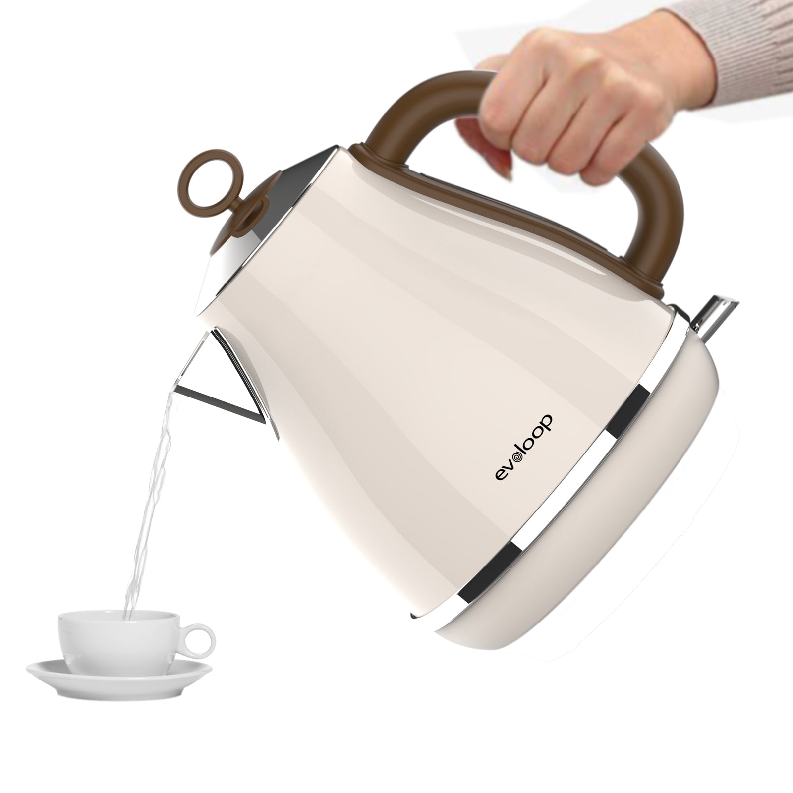 Evoloop 1.7L Electric Kettles, BPA Free Tea Kettle, Hot Water Boiler Heater, Stainless Steel Teapot, JK-140