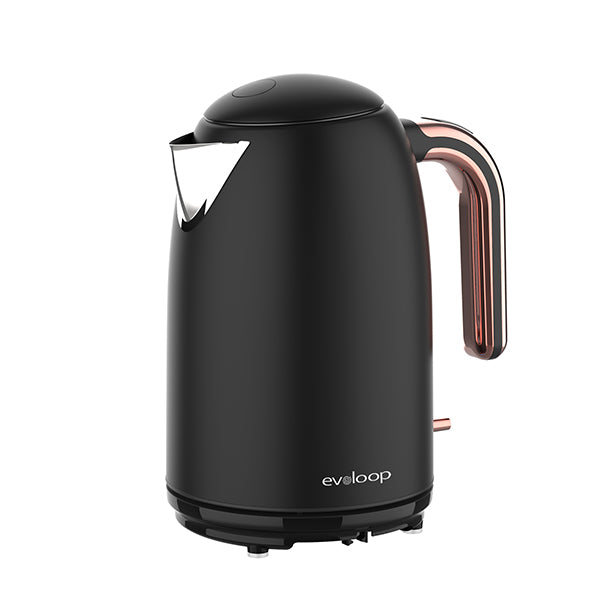 Electric Kettle, Evoloop 100% Stainless Steel Tea Kettle with 1500W Fast Boiling Heater, Classic Design, Cordless, JK-145