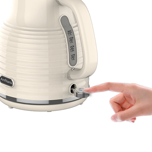 Anfilank 1.7L Cordless Electric Kettle, Plastic Tea Kettle with Water window And LED Light, Auto Shut-off, JK-153