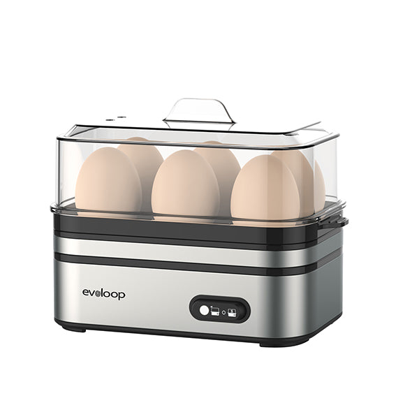 Evoloop Rapid Egg Cooker Electric 6 Eggs with Evoloop Toaster 2 Slice,  Stainless Steel Bread Toasters