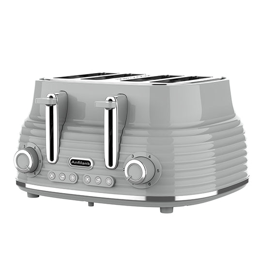 Anfilank 4-Slice Toaster, Retro Toaster with Long Extra-Wide Slots and Removable Tray, KY-825
