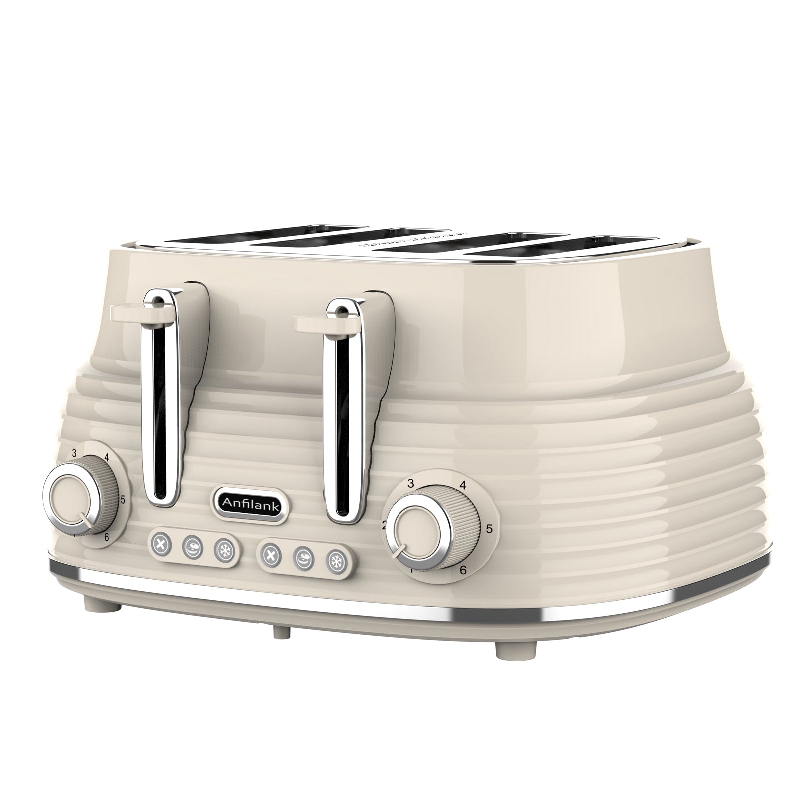Anfilank 4-Slice Toaster, Retro Toaster with Long Extra-Wide Slots and Removable Tray, KY-825