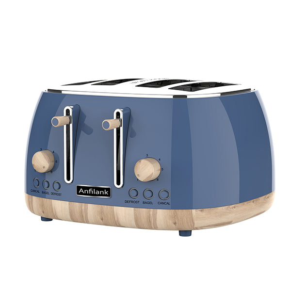 Anfilank Toaster 4 Slice,Retro Stainless Steel Toaster with Extra Wide Slots, KY-820