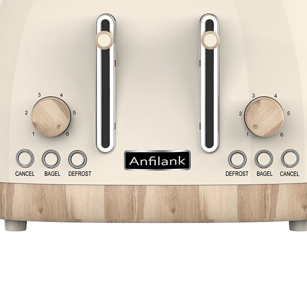 Anfilank Toaster 4 Slice,Retro Stainless Steel Toaster with Extra Wide Slots, KY-820