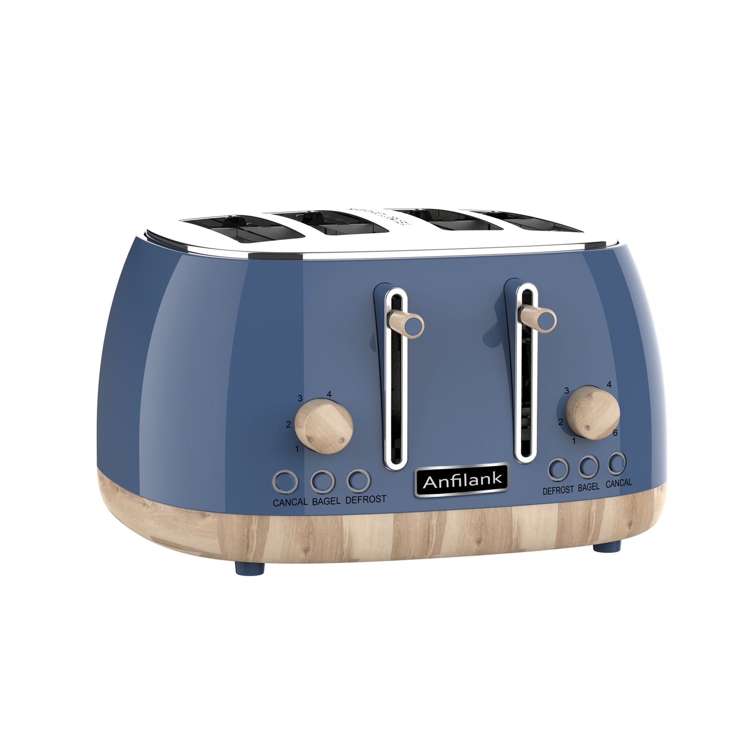 Anfilank Toaster 4 Slice,Retro Stainless Steel Toaster with Extra Wide Slots, KY-820