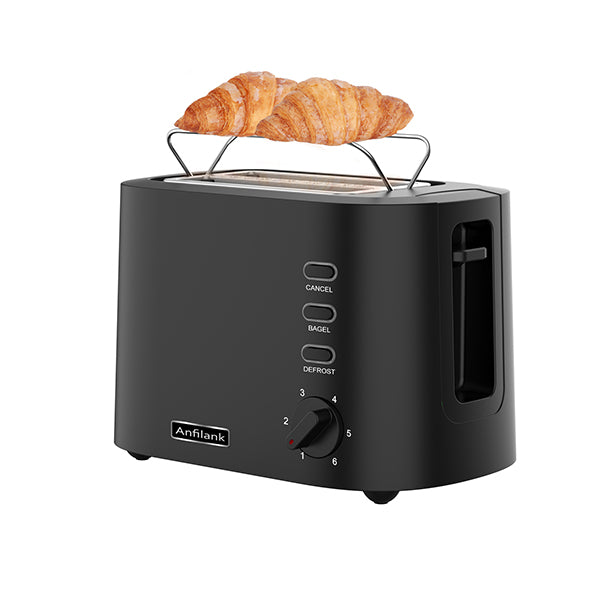 Anfilank Toaster 2 Slice, Compact Bread Toaster with Removable Crumb Tray and Bread Rack, KY-876A